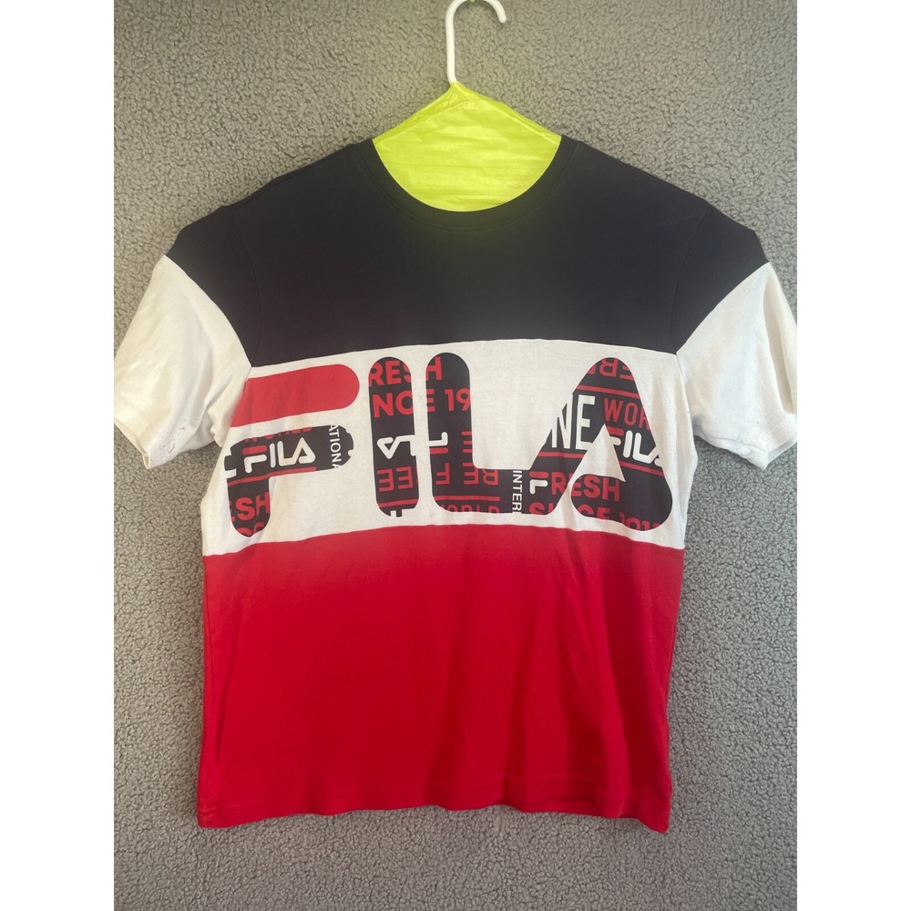 FILA Shirt Adult  Large Red‎ Short Sleeve Crew Neck T Shirt Logo